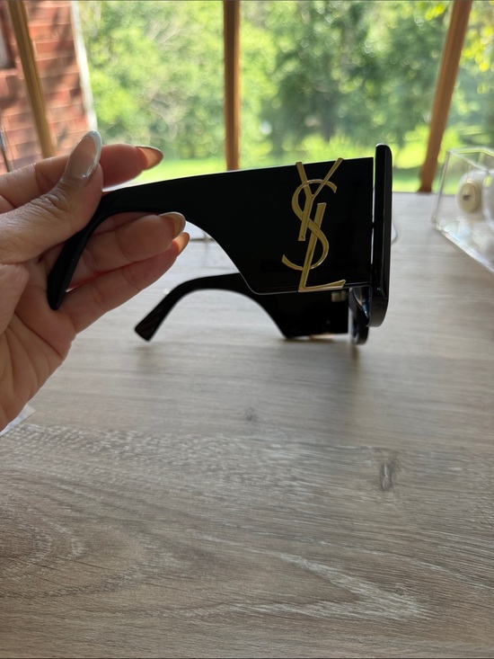 Saint Laurent Accessories - Saint Laurent Black Oversized Logo Shield Sunglasses DUPE/ COPY